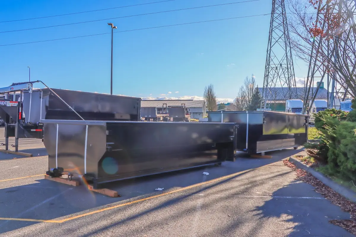 Roll-off dumpster ready for waste disposal at job site for Roofing Dumpster Rental in Folsom